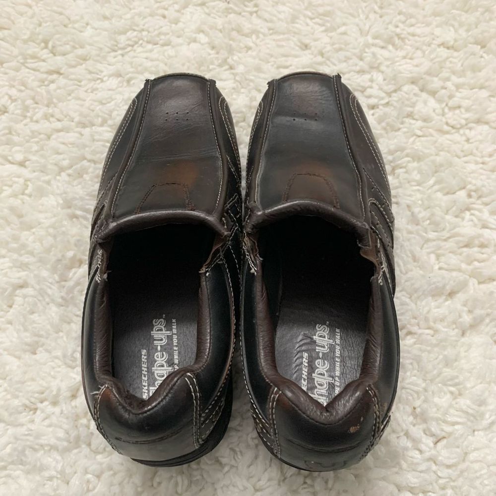 Skechers Men’s Size 11 Brown Leather Shape-Ups Work Toning Walking Sneakers - Picture 3 of 8